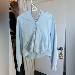 Light Blue Lululemon Cropped Zip Up